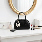 Trendy PU Leather Pillow Bag Bowling Bag for Women - Image 5