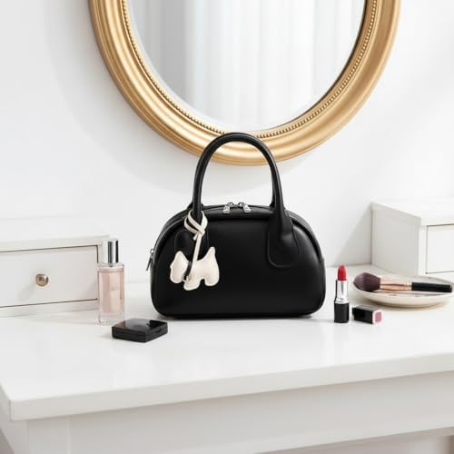 Trendy PU Leather Pillow Bag Bowling Bag for Women - Image 5
