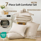 FUANNA King Comforter Set 7 Pieces, Luxury Bed in a Bag Soft Bedding Sets - Image 4