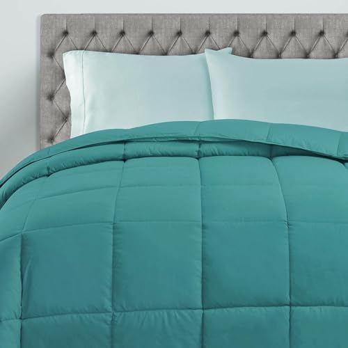 SUPERIOR All Season Down Alternative Comforter, Cal King, Turquoise - Image 5