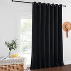 NICETOWN Black Out Sliding Door Curtain 102 inches Long, Grommet Thermal Insulated Patio Door Curtains Room Divider Drape Window Treatment for Bedroom/Living Room, W100 x L102, 1 Panel - Image 2