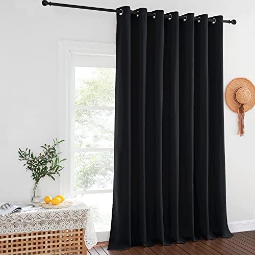 NICETOWN Black Out Sliding Door Curtain 102 inches Long, Grommet Thermal Insulated Patio Door Curtains Room Divider Drape Window Treatment for Bedroom/Living Room, W100 x L102, 1 Panel - Image 2