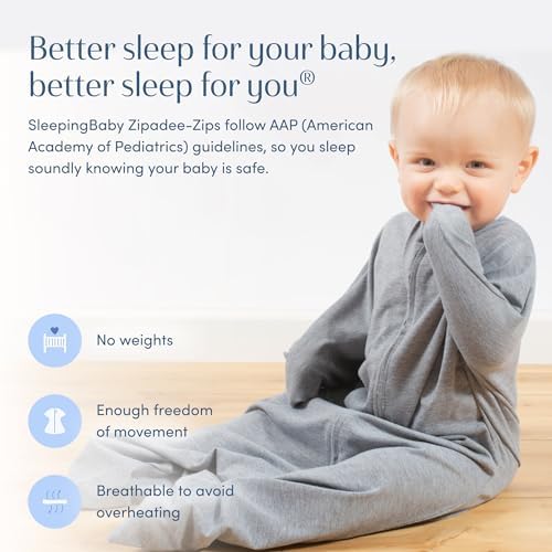 SleepingBaby Zipadee-Zip Transition Swaddle - Cozy Baby Swaddle Blanket with Zipper Convenience - Roomy Wearable Blanket for Easy Diaper Changes - Heather Grey, Large (12-24 Month) - Image 5