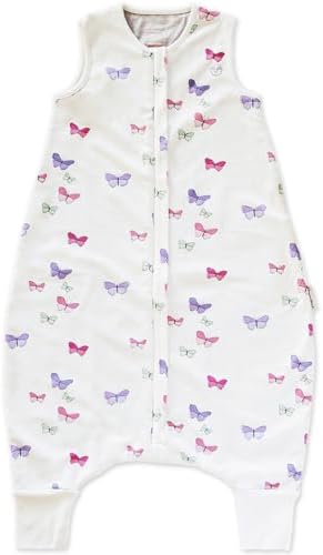 Woolino 4 Season Baby Sleep Bag with legs opening, Merino Wool and Organic Cotton, 6-18m, Butterfly by Woolino