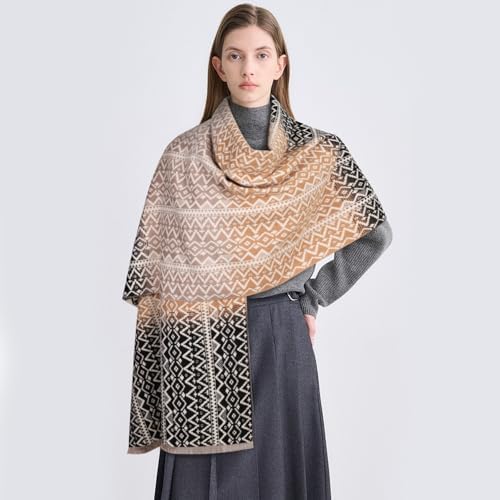 EXTREE Scarfs for Women Pashmina Silky Shawl Wrap for Evening Dressing Blanket Open Front Poncho Cape - Image 4