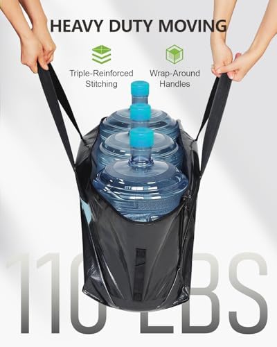 Heavy Duty Moving Bags Extra Large, Premium Storage Bags with Durable Zippers, Reinforced Handles, Moving Supplies for Clothes, Bedding, College Dorm Essentials, 12 Pack Black - Image 3