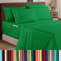 Elegant Comfort 1500 Premium Quality 6-Piece Bed Sheet Set - 18-24 Inch Extra Deep Pocket, Smart Storage Pockets, Wrinkle Free Ultra Soft 6PC Extra Deep Pocket Sheets, King, Emerald Green by ELEGANTCOMFORT
