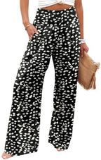 Angerella Womens Elastic High Waisted Palazzo Pants Casual Wide Leg Long Lounge Pant Trousers with Pocket by Angerella