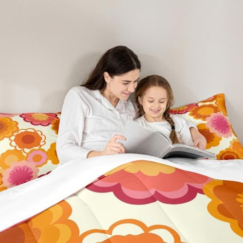Feelyou Vintage Floral Print Comforter Set Kids Retro Hippie Flowers - Image 6