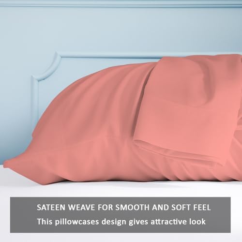 Kamas Egyptian Cotton Sateen Weave Pack of 2 Extra Large Pillowcase to Fit Your Oversized Pancake Large Huge & Gusseted Pillows (Rose Gold, Standard Oversize- 21x32) - Image 3