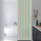 Window Privacy Film Frosted, Green Brown Striped Reusable Static Cling Window Tints, Modern Farmhouse Vertical Stripes Heat Control Windows Films for Offices, Balcony, 29.5 x 118 Inches - Image 3
