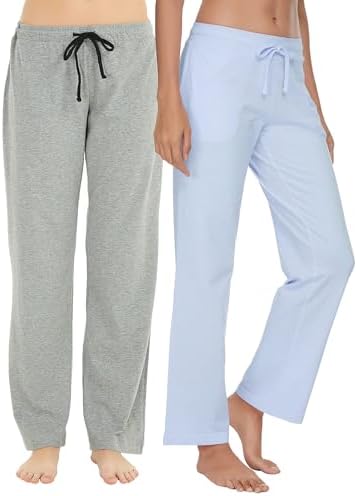 U2SKIIN 2 Pack Pajama Pants for Women Soft, Cotton Comfortable Womens Lounge Lightweight Sleep Pj Bottoms by U2SKIIN