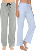 U2SKIIN 2 Pack Pajama Pants for Women Soft, Cotton Comfortable Womens Lounge Lightweight Sleep Pj Bottoms by U2SKIIN