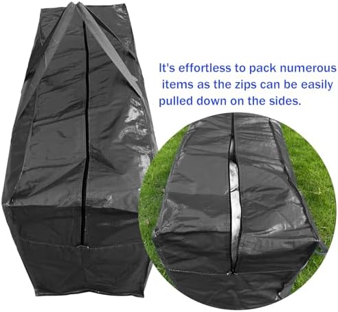 1-Pack 66 Gallon Heavy Duty Storage Bags, Extra Large Zippered Duffle Totes for Moving, Travel, Bedding & Christmas Tree(Black,250L-1 Pack) - Image 5