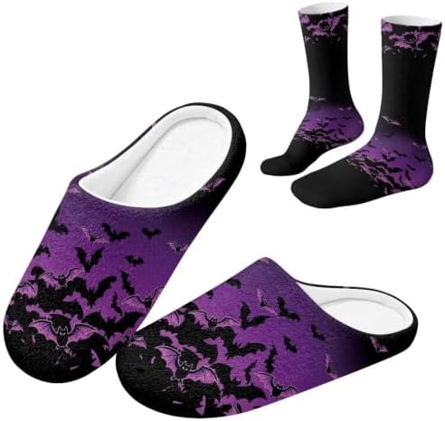 Christmas Slippers for Women Washable House Shoes with Cute Socks by Unknown