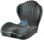 Seat Cushion for Car Truck Driver, Memory Foam Seat Cushion with Adjustable Strap,Ergonomic Lumbar/Back Support & Sciatica Relief for Long Drives, Orthopedic Cushion for Office Chair, Car, Semi Truck by CupocupaHomeCollection