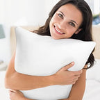 20 x 20 Outdoor Throw Pillow Inserts Set of 2 Waterproof Square Premium Decorative Couch Pillow Stuffers Form Large White Sofa Cushions Indoor - Image 3