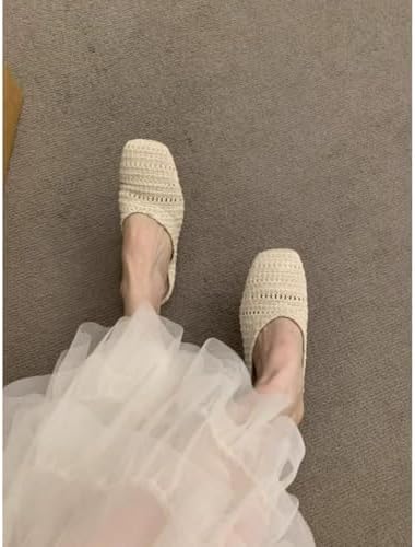 Elegant Bohemian Crochet Mules for Women, Breathable Hollow-Out Woven Knit Flats, Pointed Toe Summer Beach Sandals, Lightweight Slip-on Loafers for Travel & Daily Wear - Image 6