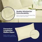 Kickoff Viscose Bamboo Sheets Twin Size 3-pc 100% Organic Bamboo Viscose Bed Cooling Sheets Twin Size Set Cool Bedding for hot Sleepers Sheet Set - Gift Ready Packaging (Cream, T) - Image 6
