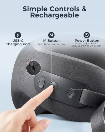 Heated Travel Neck Pillow with Vibrating for Airplane, Sleeping - Image 5