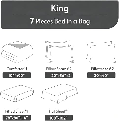CCoutueChen Vintage Floral King Size Bed in A Bag for Girls, 7Pcs - Image 5