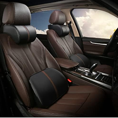 ZHONGLI Car seat Lumbar Support Pillow and car Neck Support Pillow kit, Soft Leather Surface and high-Density Memory Foam are Ergonomic car seat Pillows - Image 2