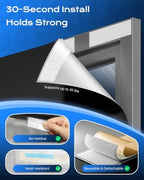 G-WACK Portable Blackout Curtains Door Shades, No-drill Blackout Blinds for Indoor Windows with Upgraded Hook&Loop,Thermal Insulated Black out Window Cover for Home,Nursery,Travel,RV (24" x 80",Black) - Image 3