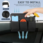 Hemobllo Car Window Armrest Storage Box – Leather Door Armrest Pad with Pocket, 8.5In Wide, Keeps Phone & Keys Organized, Easy Install & Clean, for Sedans, SUVs, Trucks - Image 4