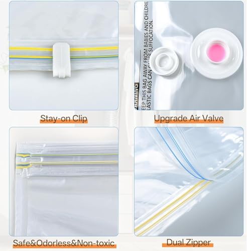 Travel Vacuum Storage Bag with Rechargeable Cordless Pump, 15 Pack Vacuum Seal Space Saver Bags for Clothing Clothes Luggage & Suitcase Compression Packing - Image 4