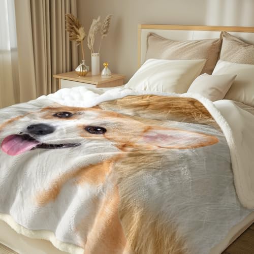 Sleepwish Welsh Corgi Sherpa Blanket Twin 60x80 in - Image 2