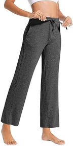 WiWi Pajama Pants for Women Viscose from Bamboo Super Soft Wide Leg Cooling Sweatpants Drawstring Bottoms Sleep Pj Pant S-XXL - Image 4