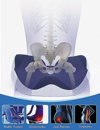 Seat Cushion, Seat Cushion for Sit Bone and Back Pain Relief, Butt, Tailbone, Hip, Hamstring, Posture Support - Memory Foam Comfort Ischial Tuberosity Pillow (Gray) - Image 5