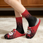 House Slipper and Socks Set for Women Warm Comfy Fuzzy Slipper with Crew Socks Plush Fuzzy Slippers for Indoor - Image 2
