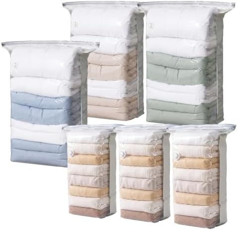 TAILI Cube Vacuum Storage Bags, 6 Pack Combo (3 Jumbo +3 Medium) by TAILI