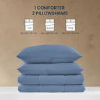 SLEEP ZONE Twin/Twin XL Size Comforter Set, Breathable Jersey Knit Soft Duvet Insert Set 2 Pieces Bedding Sets for Bedroom All Season, Stone Blue - Image 6