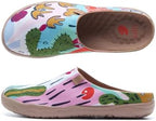 UIN Slipper Woman Travel Art Painted Shoes Wide Toe Casual Home Slip On Mules Malaga by UIN