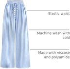 PRETTYGARDEN Womens Pants Elastic Waist Striped Lightweight Palazzo Pant - Image 4