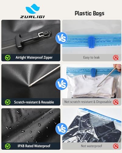 Zurligi Travel Vacuum Bag with Pump, Airtight Zipper and Shoulder Strap - Image 2