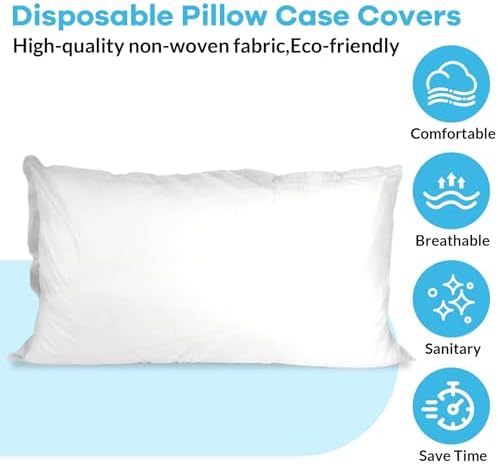 Disposable Pillowcases, 200pcs Disposable Pillow Case Covers, Soft Non-Woven Fabric Disposable Pillow Cases for Medical, Hospital, Hotels, SPA Tattoo Lash Pillow Covers, 21 in x 30 in - Image 4