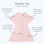SleepingBaby Zipadee-Zip Transition Swaddle - Cozy Baby Swaddle Blanket with Zipper Convenience - Roomy Wearable Blanket for Easy Diaper Changes - Cherries, Large (12-24 Month) - Image 2