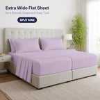 Kickoff Viscose Bamboo Sheets Split King Size 5-pc 100% Organic Bamboo Viscose Bed Cooling Sheets Split King Size Set Cool Bedding for hot Sleepers Sheet Set - Gift Ready Packaging (Lavender, SK) - Image 3