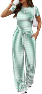 Trendy Queen Women's 2 Piece Matching Summer Lounge Set with Pockets by TrendyQueen