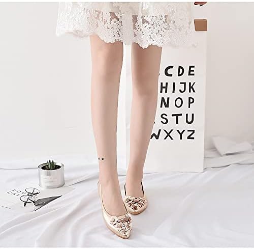 KUNWFNIX Women Ballet Flats Rhinestone Wedding Ballerina Shoes Foldable Sparkly Comfort Slip on Flat Shoes - Image 3