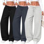 Neer 3 Pack Women's Wide Leg Sweatpants Baggy Pants with Pockets by Neer