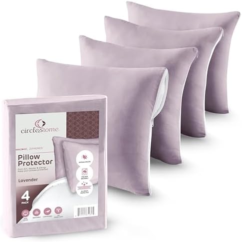 CIRCLESHOME Throw Pillow Protectors - 100% Cotton Breathable Pillowcases - 20 X 20 Square Pillowcases - Protects Pillows from Dirt, Dust and Debris (Square Pillow - 4 Pack- 20x20) - Image 2