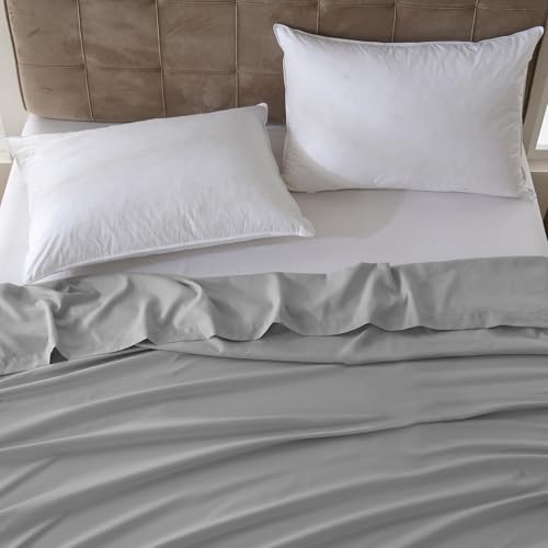 ZPECC Full Flat Sheets Only Light Gray 6 Pack, Color-Coded Hem Threads - Image 7
