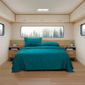 Camping Sheets Queen Size - Outdoor Air Mattress Sheet Set – Built-in Corner Straps for Air Mattress & Camping Use – Designed for Inflatable Beds & Tailgate Sleepovers, Teal by SweetHomeCollection
