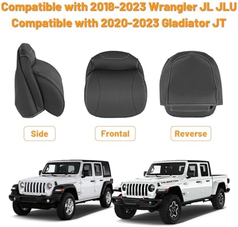 MAIKER OFF ROAD Neck Pillows Compatible with Jeep Wrangler JL 4 Door 2018-2024 Gladiator JT Softness Driver Front Seat Headrest Pillow 100% Memory Foam and Breathable Cover, Grey Side Rope, 1pc - Image 2