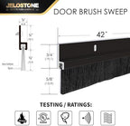 2 Pack – 42'' Premium Aluminum Door Sweep with Nylon Brush, Seals Gaps Up to 5/8", Dark Bronze Anodized Aluminum Door Sweep, UL Fire-Certified, and Built for Long-Term Performance, JS-NB161 - Image 2
