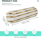 Bolster Pillow for Reading Neck Roll Pillow Memory Foam Round Pillow Insert Cylinder Decorative Pillow Bed Back Support Gold Stripe - Image 3